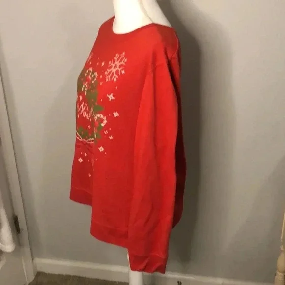Red Noel Christmas Sweatshirt Women's Size Large 12/14 - Picture 2 of 8